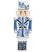 Merry & Bright Christmas Chinoiserie Nutcracker Pin, Color:Silver/Blue - Image 1
