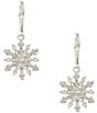 Merry & Bright Christmas Crystal Snowflake Drop Earrings, Color:Silver/Crystal - Image 1