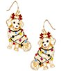 Merry & Bright Christmas Lights Golden Retriever Drop Earrings - Image 1