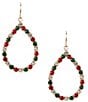 Merry & Bright Christmas Loop Drop Earrings, Color:Multi/Gold - Image 1