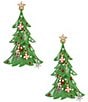 Merry & Bright Christmas Tree Multi Charm Shaky Drop Earrings, Color:Two Tone/Multi - Image 1