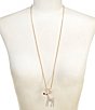 Merry & Bright Crystal Pave Rudolph Reindeer Long Pendant Necklace - Image 1