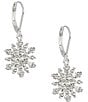 Merry & Bright Crystal Snowflake Drop Earrings - Image 1