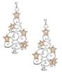 Merry & Bright Crystal Stone Open Swirl Christmas Tree Drop Earrings, Color:Two Tone/Crystal - Image 1