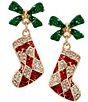 Merry & Bright Embellished Stocking Drop Earrings - Image 1