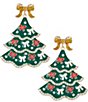 Merry & Bright Enamel Christmas Tree Drop Earrings - Image 1