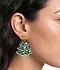 Merry & Bright Enamel Christmas Tree Drop Earrings - Image 2