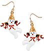 Merry & Bright Festive Flying Mr. Bingle Drop Earrings - Image 1