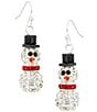 Merry & Bright Fireball Holiday Snowman Drop Earrings - Image 1