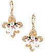 Merry & Bright Fleur De Lis Mr. Bingle Drop Earrings - Image 1