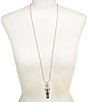 Merry & Bright Floral Print Nutcracker Pendant Long Strand Necklace - Image 1