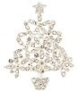 Merry & Bright Glitzy Crystal Christmas Tree Pin, Color:Silver/Crystal - Image 1