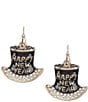 Merry & Bright Happy New Year Hat Drop Earrings, Color:Multi/Gold - Image 1