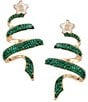 Merry & Bright Holiday Abstract Glitter Tree Drop Earrings - Image 1