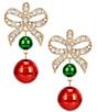 Merry & Bright Holiday Bow Drop Earrings - Image 1