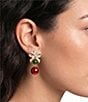 Merry & Bright Holiday Bow Drop Earrings - Image 2