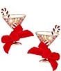 Merry & Bright Holiday Candy Cane Martini Drop Earrings - Image 1