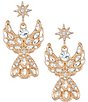 Merry & Bright Holiday Crystal Angel Drop Earrings - Image 1