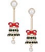 Merry & Bright Holiday Embellished Bell Drop Earrings - Image 1
