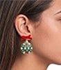 Merry & Bright Holiday Glitter Ornament Drop Earrings - Image 2