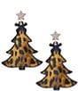 Merry & Bright Holiday Leopard Tree Drop Earrings - Image 1