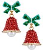 Merry & Bright Jeweled Bell Drop Earrings - Image 1