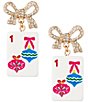 Merry & Bright Jeweled Bow Mahjong Drop Earrings - Image 1