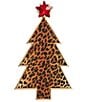 Merry & Bright Leopard Print Christmas Tree Pin, Color:Gold/Leopard - Image 1