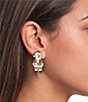 Merry & Bright Leopard Print Santa Drop Earrings - Image 2