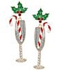 Merry & Bright Mistletoe Champagne Drop Earrings - Image 1