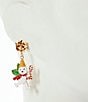 Merry & Bright Mr. Bingle Bow Accent Drop Earrings, Color:Multi/Gold - Image 2