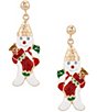 Merry & Bright Mr. Bingle Chirstmas Stocking Drop Earrings - Image 1