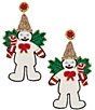 Merry & Bright Mr. Bingle Christmas Beaded Drop Earrings - Image 1