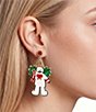 Merry & Bright Mr. Bingle Christmas Beaded Drop Earrings - Image 2