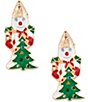 Merry & Bright Mr. Bingle Christmas Tree Drop Earrings - Image 1