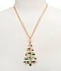 Merry & Bright Pearl & Stone Tree Pendant Necklace - Image 1