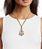 Merry & Bright Pearl & Stone Tree Pendant Necklace - Image 2