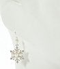Merry & Bright Pearl Snowflake Drop Earrings, Color:Pearl/Silver - Image 2