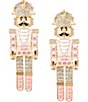 Merry & Bright Pink Nutcracker Drop Earrings - Image 1