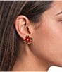 Merry & Bright Red Glitter Poinsettia Stud Earrings - Image 2