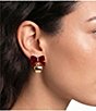 Merry & Bright Red Velvet Bow Jingle Bell Drop Earrings - Image 2