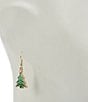 Merry & Bright Small Enamel Christmas Tree Drop Earrings, Color:Green/Gold - Image 2