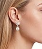 Merry & Bright Snowflake Pearl Drop Earrings - Image 2