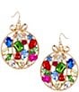 Merry & Bright Stone Embellished Ornament Drop Earrings - Image 1