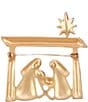 Merry & Bright Two Tone Christmas Nativity Scene Pin, Color:Two Tone/Crystal - Image 2