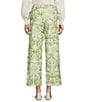 Color:Green Ivory - Image 2 - Antonella Floral Bouquet Print High Waisted Wide-Leg Pants