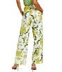 Color:Yellow - Image 2 - Antonella Floral Print High Waisted Wide-Leg Pants