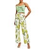 Color:Yellow - Image 3 - Antonella Floral Print High Waisted Wide-Leg Pants