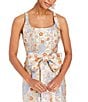 Mestiza New York Audrey Metallic Jacquard Scoop Neck Sleeveless Bow Front Midi Dress, Color:Champagne Blue - Image 4