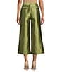 Mestiza New York Blake Coordinating Dupioni Flat Front Cropped Flare Pants, Color:Olive Green - Image 2